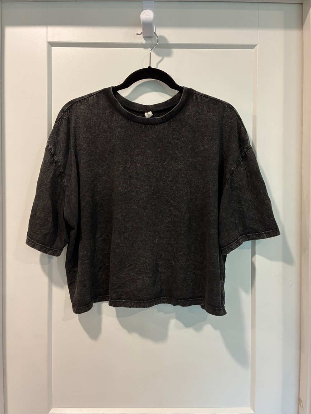 bp Washed Black Cropped Crewneck Tee